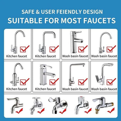 Chrome 720-Degree Swivel Faucet Aerator, Dual-Mode Splash Filter Faucet Extender