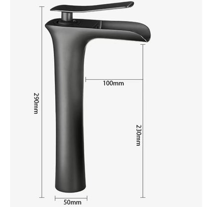 Waterfall Bathroom Faucet, Modern Single-Handle Single-Hole Faucet