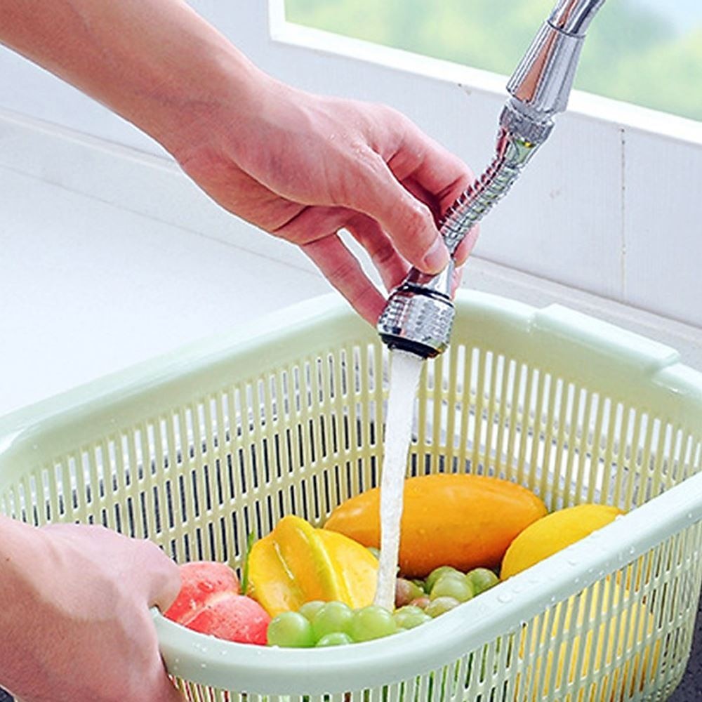 Chrome 360-Degree Swivel Faucet Aerator, Dual Spray Mode Spray Head Attachment