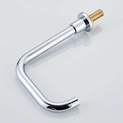 360-Degree Swivel Widespread Bathroom Faucet, Double Lever Handle Brass Basin Faucet, Polished Gold / Chrome
