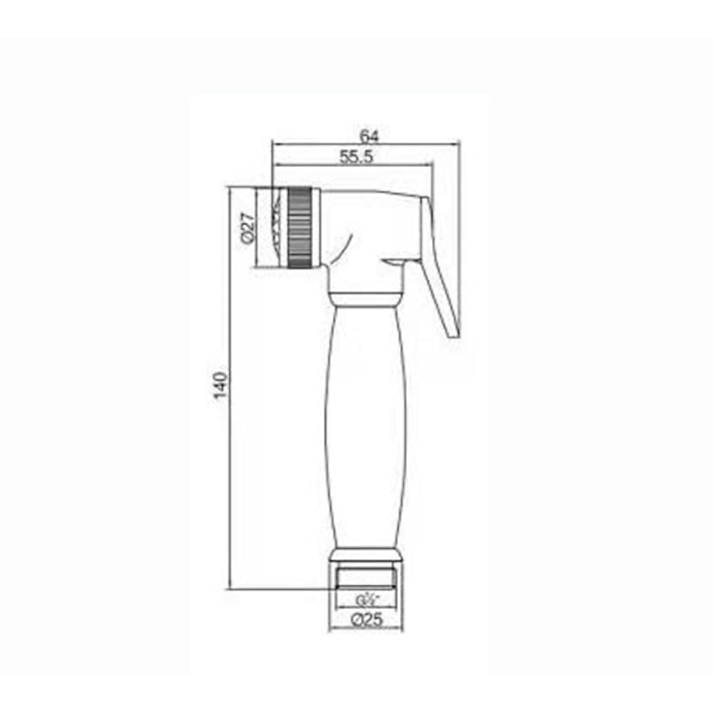 Chrome Contemporary Wall-Mount Handheld Bidet Sprayer, Single-Handle Brass Faucet with Hose