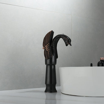 Swan Shape Waterfall Bathroom Faucet, Single-Handle Vessel Sink Faucet