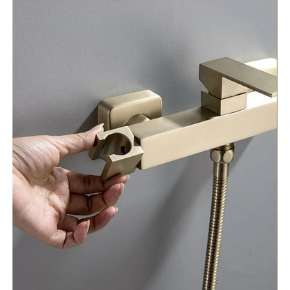 Wall-Mount Self-Cleaning Bidet Faucet, Single-Handle Two-Hole Faucet with Handheld Sprayer, Brushed Gold / Chrome / Gunmetal / Matte Black / Rose Gold