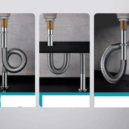 Flexible Expandable Waste Drain Hose, Universal Basin Sink Connector, Chrome / Antique Brass