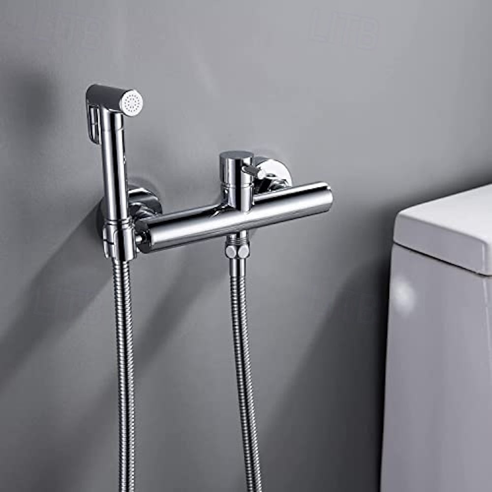 Self-Cleaning Handheld Bidet Faucet, Wall-Mount Single-Handle Mixer Valve, Chrome / Brushed Gold / Matte Black / Gunmetal