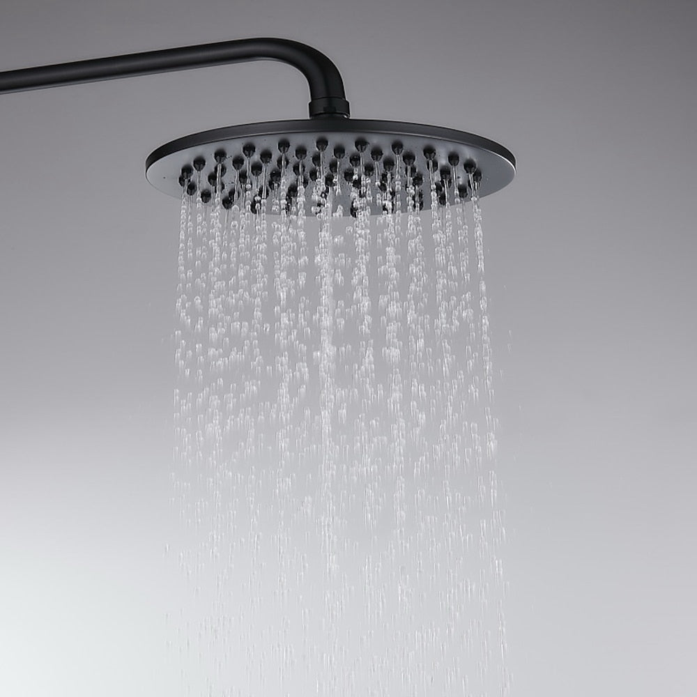 Oil-Rubbed Bronze Traditional Complete Shower System, Wall-Mounted Dual-Handle Brass Shower Faucet with Handheld Shower