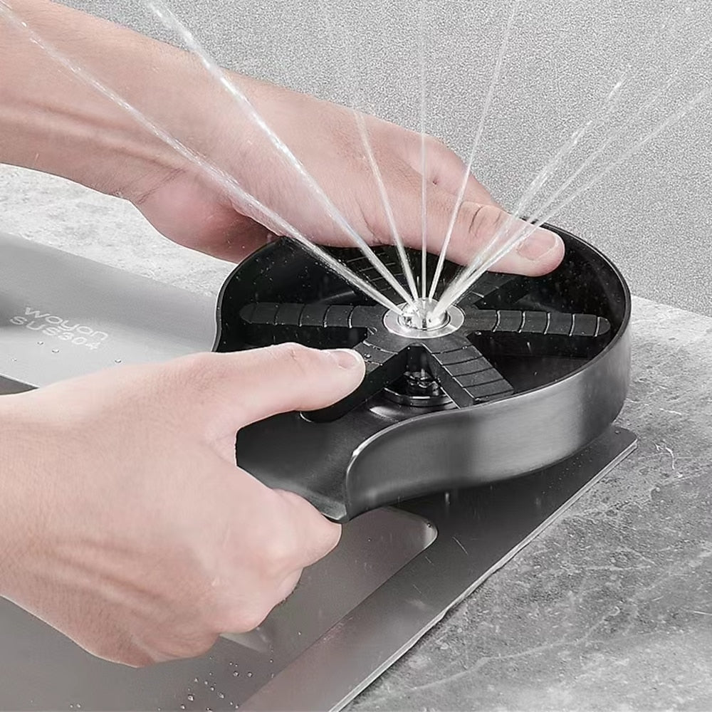 Modern Deck-Mounted Stainless Steel Glass Rinser, Multi-Angle Spray Cup Washer for Kitchen Sink, Brushed Nickel / Matte Black / Gunmetal