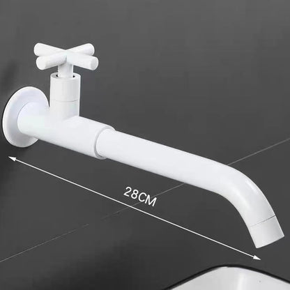 Wall-Mount Single-Hole Bathroom Faucet, Single Cross Handle Cold Water Faucet, Chrome / Matte Black / Polished Gold / Antique Brass / Matte White