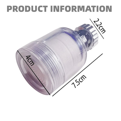 360-Degree Swivel Faucet Water Filter, Chrome ABS Faucet Purifier with PP Cotton Replacement Cartridges