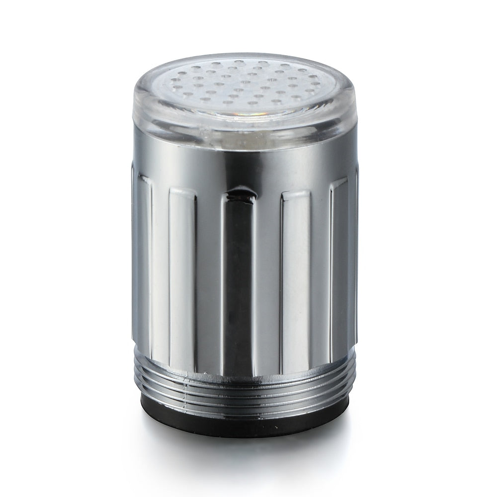 LED Temperature Sensor Faucet Aerator, Chrome Faucet Light with -Changing Glow
