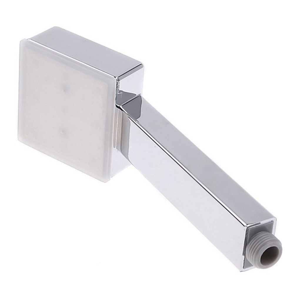 LED -Changing Chrome ABS Square Hand Shower, Dual-Spray Mode Handheld Showerhead