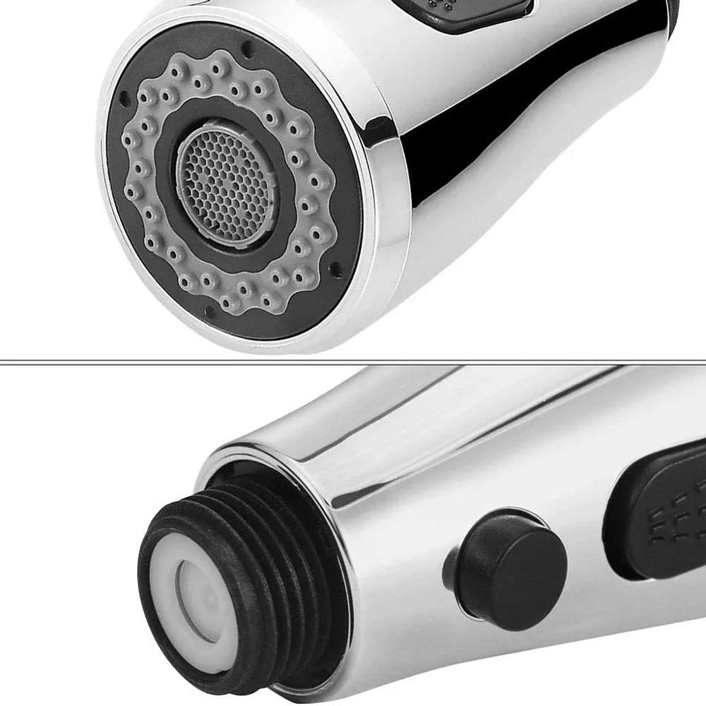 Chrome 3-Function Pull-Down Kitchen Faucet Replacement Spray Head, G1/2 Thread Faucet Aerator Spout
