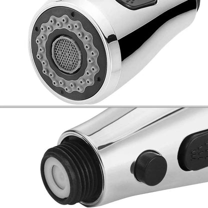 Chrome 3-Function Pull-Down Kitchen Faucet Replacement Spray Head, G1/2 Thread Faucet Aerator Spout