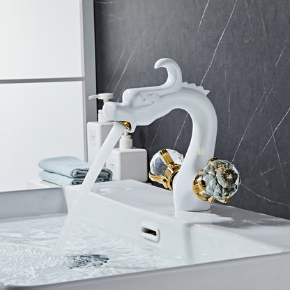 Waterfall Modern Bathroom Vessel Sink Faucet, Single-Handle Single-Hole Brass Basin Faucet