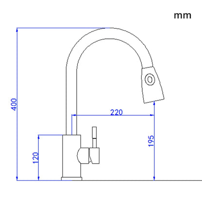 Stainless Steel Pull-Down Kitchen Faucet, Single-Handle Modern High-Arc Faucet