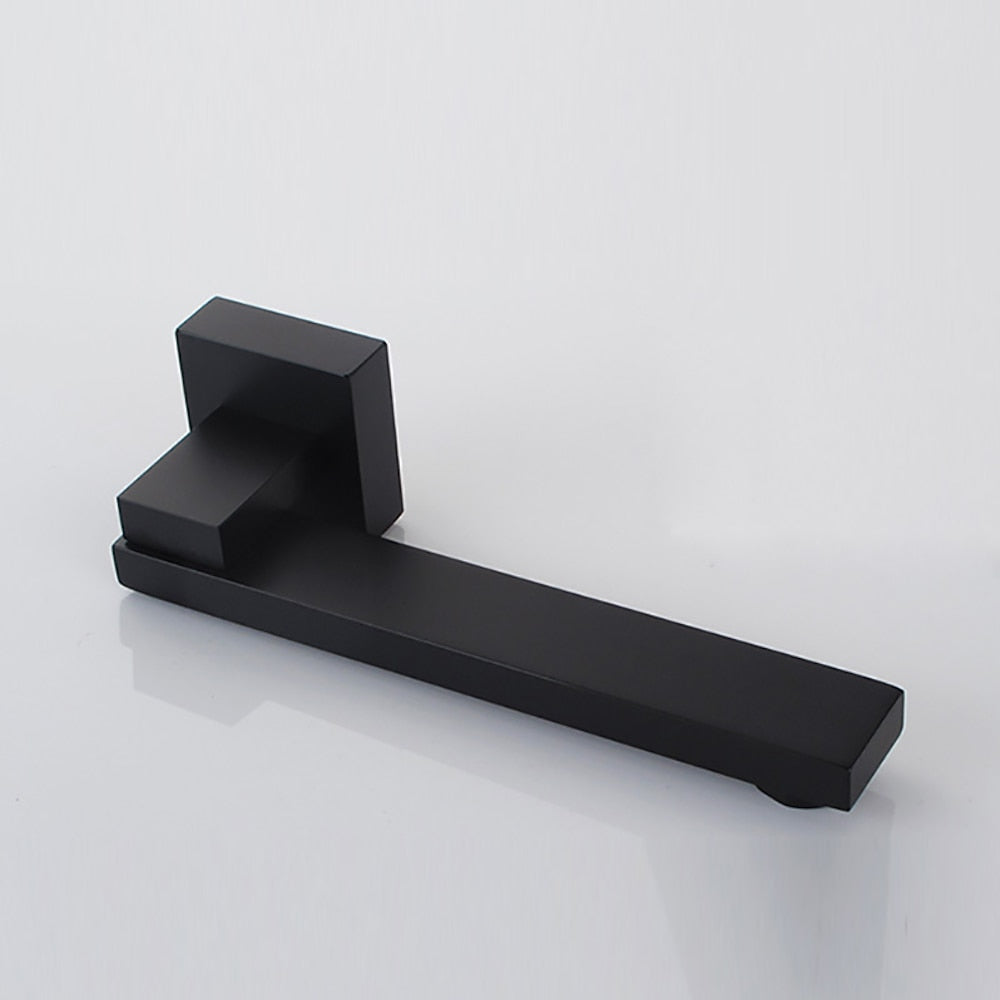Matte Black Wall-Mount Swivel Spout Bathroom Faucet, Single-Handle 2-Hole Sink Faucet