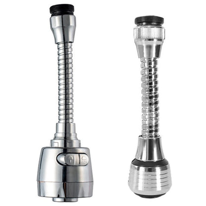 Chrome 360-Degree Swivel Faucet Aerator, Dual Spray Mode Spray Head Attachment