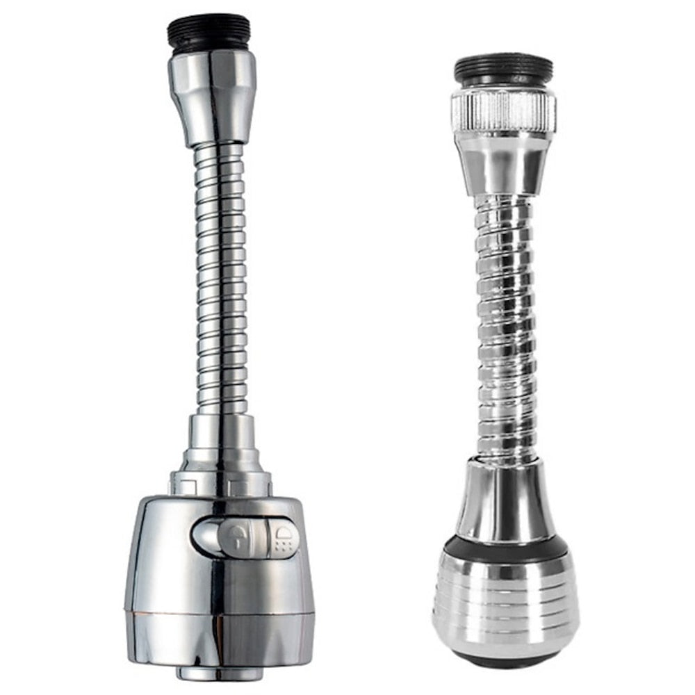 360-Degree Swivel Faucet Aerator, Dual Spray Mode Faucet Sprayer, Chrome / Matte Black