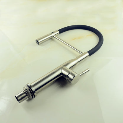 High-Arc Brushed Nickel Pull-Down Kitchen Faucet, Single-Handle Stainless Steel Faucet