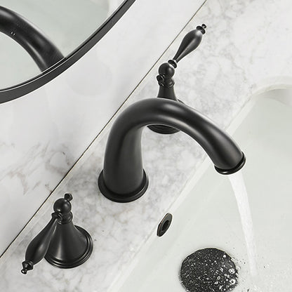Modern High Arc Bathroom Sink Faucet, Widespread Dual-Handle Faucet, Matte Black / Matte White / Gunmetal / Chrome