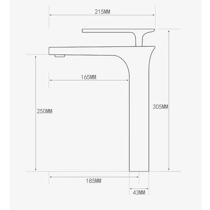 Modern Tall Vessel Sink Faucet, Single-Handle Single-Hole Brass Faucet