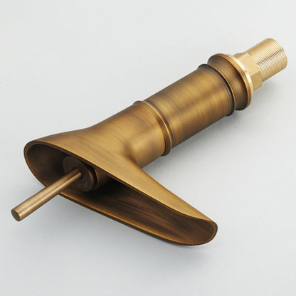 Waterfall Single-Hole Bathroom Faucet, Single-Handle Brass Faucet, Antique Brass / Oil-Rubbed Bronze / Polished Gold