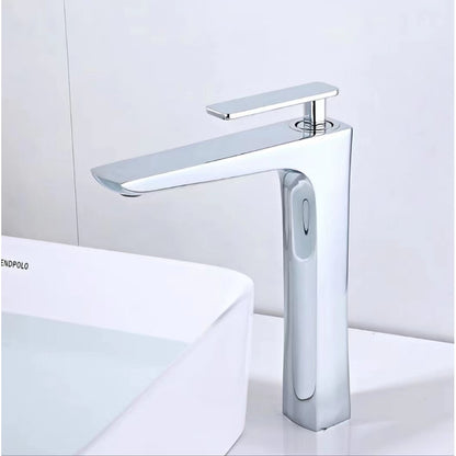 Modern Single-Hole Waterfall Bathroom Faucet, Single-Handle Brass Faucet
