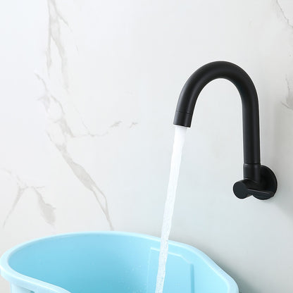 Modern Wall-Mount Single-Cold Bar Faucet, Single-Handle Swivel Spout Faucet, Chrome / Brushed Nickel / Brushed Gold / Matte Black