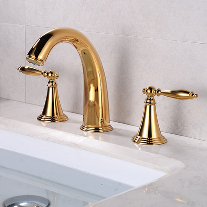 Vintage Widespread Bathroom Faucet, Double Handle 3-Hole Faucet