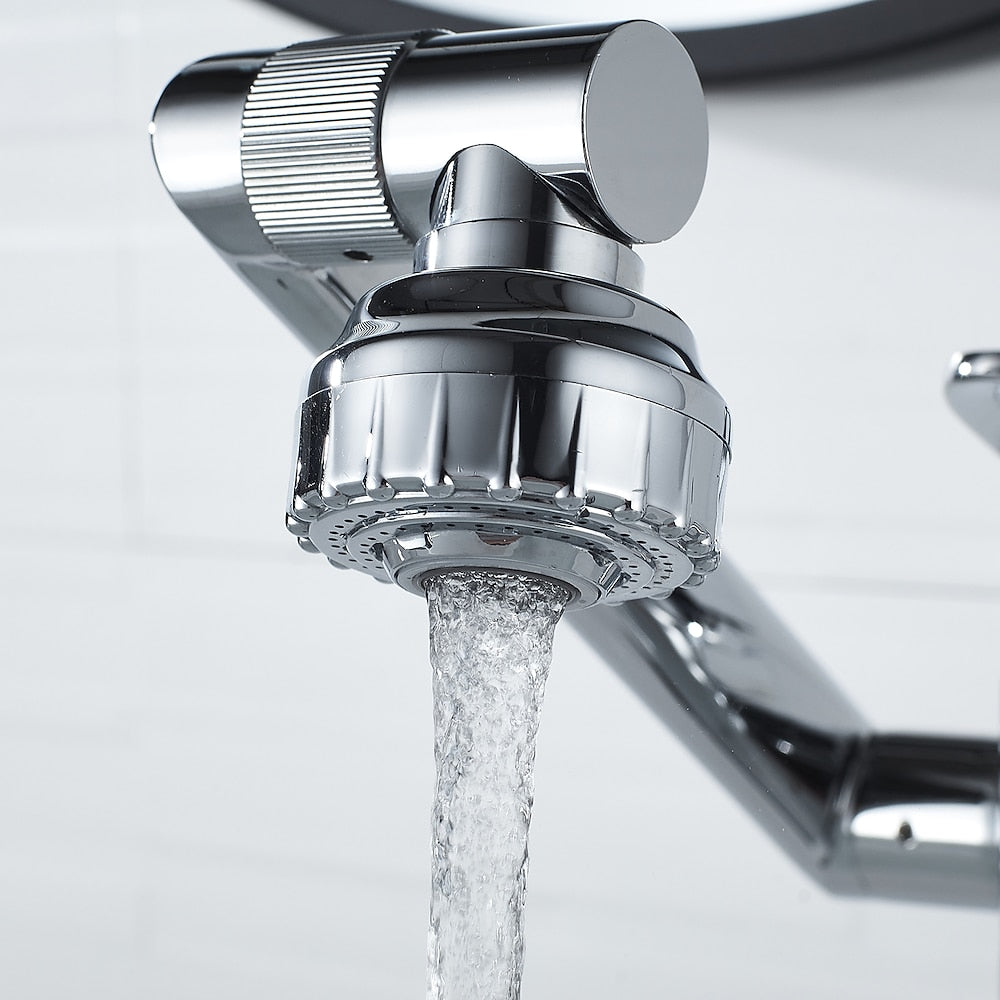Chrome Single-Hole Bathroom Sink Faucet, Pull-Out Swivel Spout Faucet