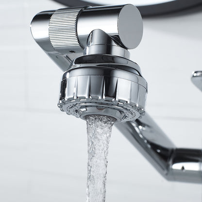 Chrome Single-Hole Bathroom Sink Faucet, Pull-Out Swivel Spout Faucet