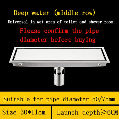 Stainless Steel Rectangular Linear Shower Floor Drain, Dual-Use Tile Insert Drain for Bathroom