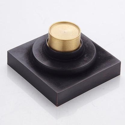 Oil-Rubbed Bronze Square Shower Floor Drain, Modern Solid Brass Floor Drain with Removable Cover / Hair Strainer
