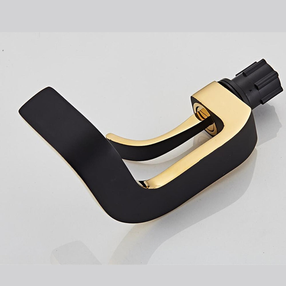Waterfall Modern Bathroom Faucet, Single-Handle Single-Hole Brass Faucet