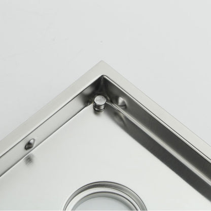 Stainless Steel Modern Square Shower Floor Drain, Floor-Mounted Drain with Removable Cover / Hair Catcher
