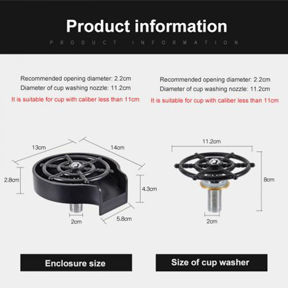 Matte Black Deck-Mounted Kitchen Sink Glass Rinser, High-Pressure Cup Washer for Kitchen / Bar