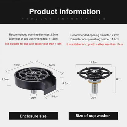Matte Black Deck-Mounted Kitchen Sink Glass Rinser, High-Pressure Cup Washer for Kitchen / Bar