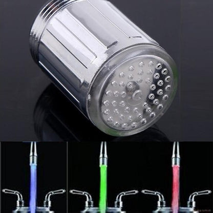 Chrome LED Faucet Aerator, -Changing ABS Plastic Kitchen Tap Attachment