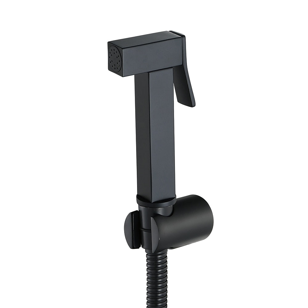 Self-Cleaning Solid Brass Bidet Sprayer, Wall-Mount Toilet Bidet Sprayer with Hose / Bracket, Black / Silver / Gold