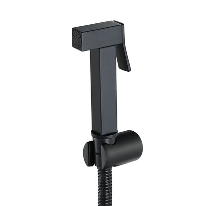 Matte Black Handheld Bidet Sprayer, Self-Cleaning Brass Sprayer, Toilet Spray Gun with Hose