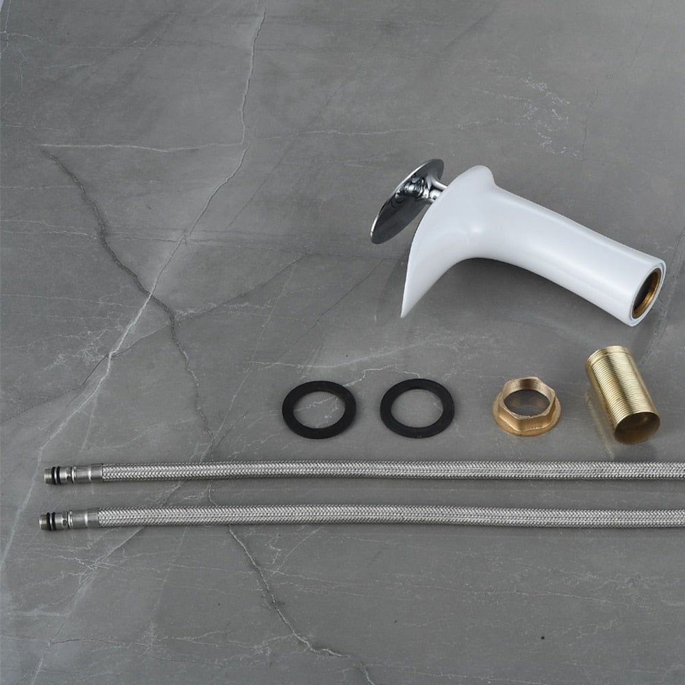 Waterfall Bathroom Faucet, Modern Single-Handle Single-Hole Faucet
