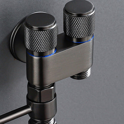 Dual-Handle Wall-Mount Bidet Sprayer, Solid Brass Shattaf Sprayer, Gray / Black / Silver