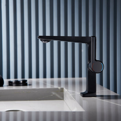 Modern Single-Hole Bathroom Faucet, Single-Handle Brass Faucet, Polished Gold / Chrome / Matte Black / Brushed Gold / Rose Gold / Matte White / Gunmetal