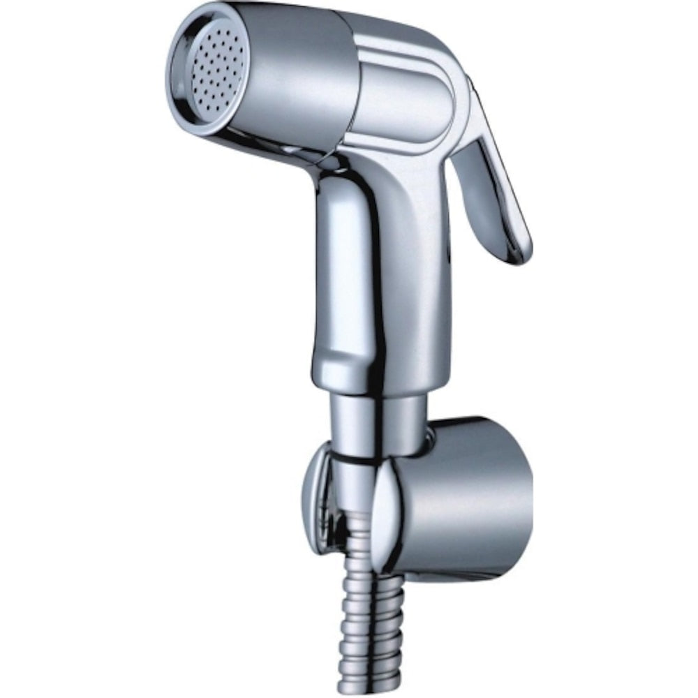 Chrome Handheld Bidet Sprayer, Single-Handle Wall-Mount Toilet Faucet with Hose / Bracket