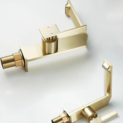 Modern Waterfall Bathroom Faucet, Single-Handle Brass Faucet, Matte Black / Chrome / Brushed Gold / Gunmetal