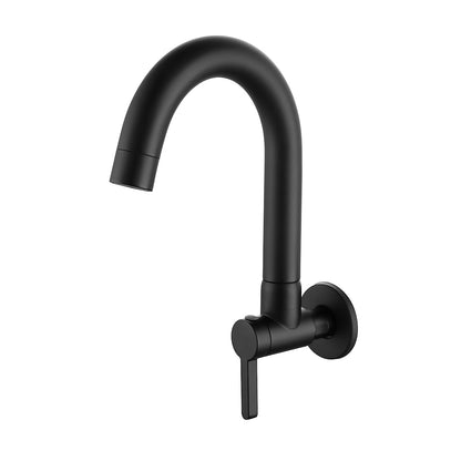 Modern Wall-Mount Single-Cold Bar Faucet, Single-Handle Swivel Spout Faucet, Chrome / Brushed Nickel / Brushed Gold / Matte Black