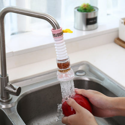 360-Degree Swivel Kitchen Faucet Extender, Splash-Proof Tap Aerator Spray Head with Filter, White / Multi