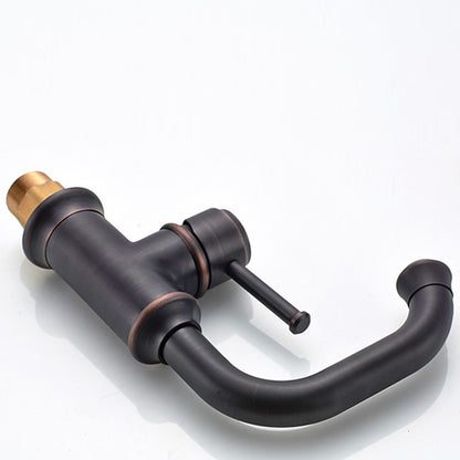 360-Degree Swivel Vintage Bathroom Faucet, Single-Hole Single-Handle Faucet, Antique Brass / Matte Black