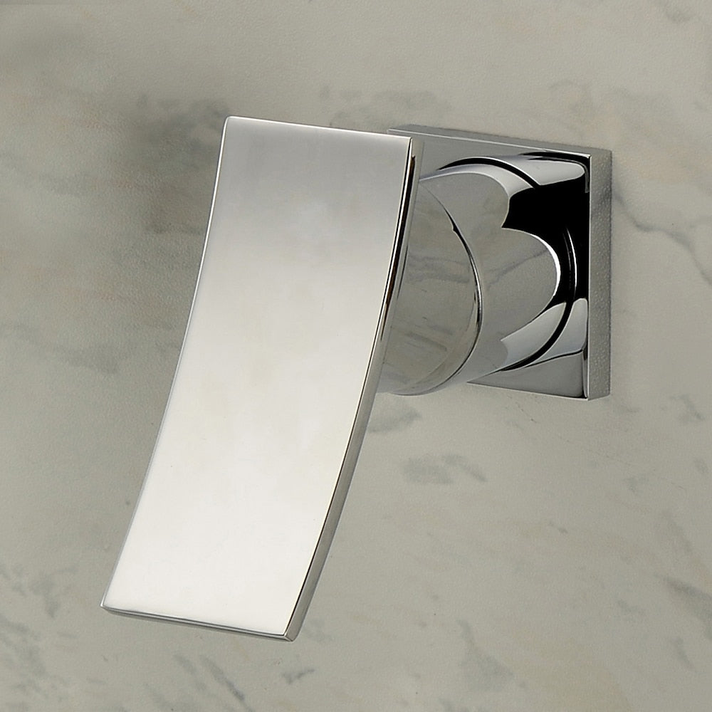 Waterfall Chrome Modern Bathroom Faucet, Wall-Mount Single-Handle Faucet