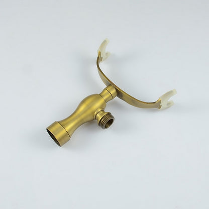 Antique Brass Traditional Deck-Mount Tub Faucet, Two-Handle Tub Filler with Handheld Shower